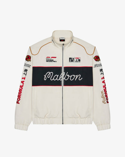 Gridlock Racing Jacket - Whisper White Malbon Men