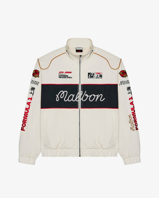 Gridlock Racing Jacket - Whisper White Malbon Men