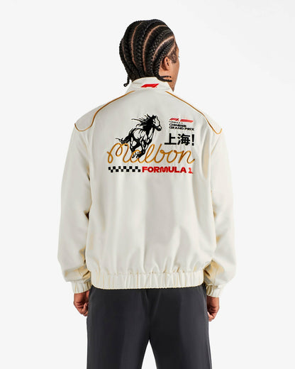 Gridlock Racing Jacket - Whisper White Malbon Men
