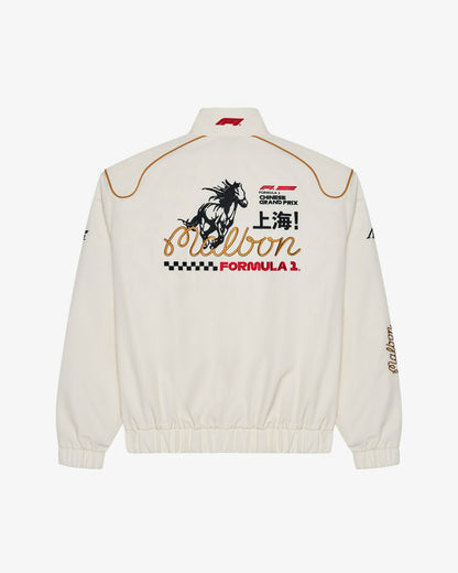 Gridlock Racing Jacket - Whisper White Malbon Men
