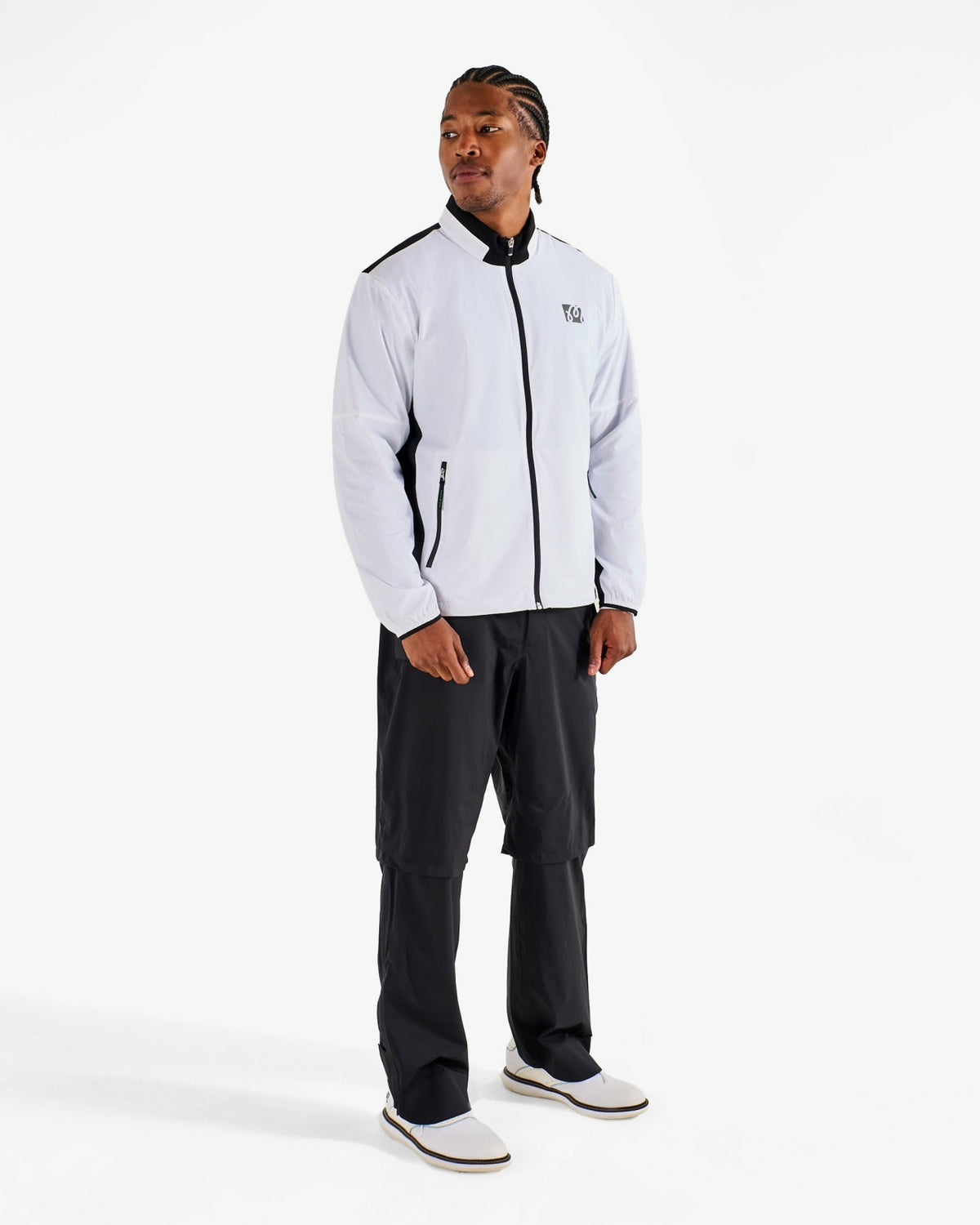 Studio Seoul Nylon Full Zip Jacket - White Malbon Men
