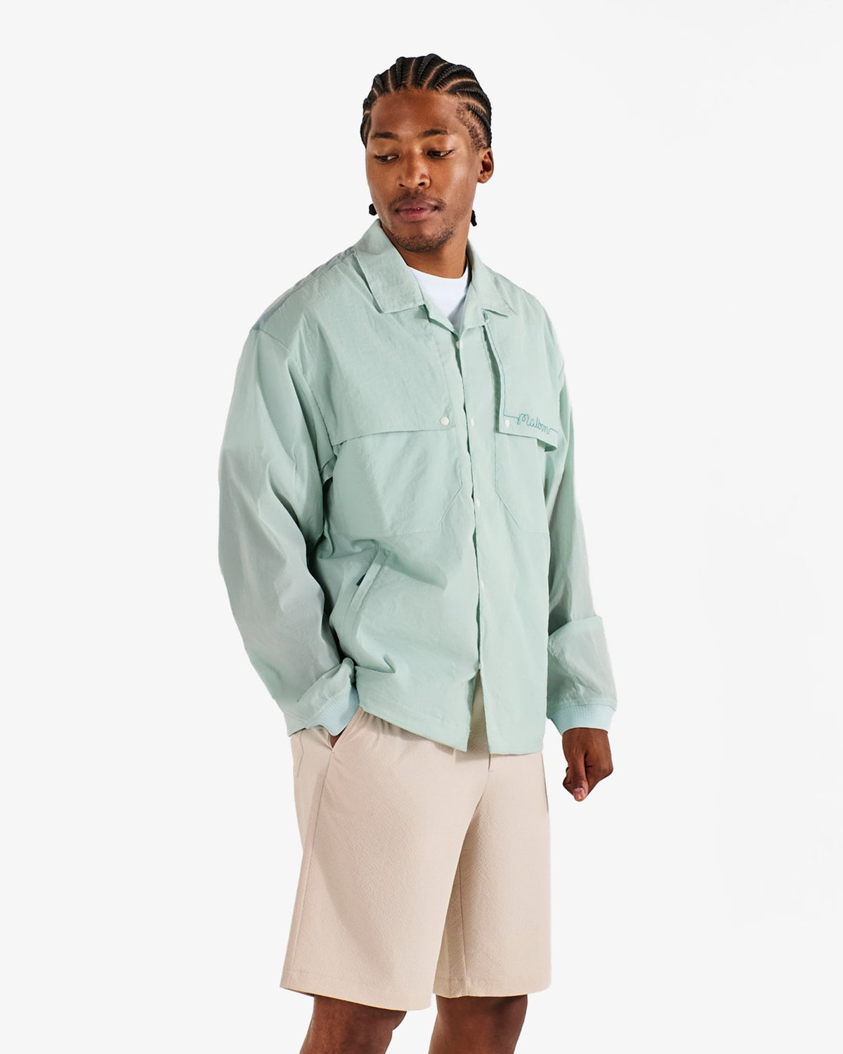 Studio Seoul Mesh Ventilation Collar Jacket - Pastel Blue Malbon Men