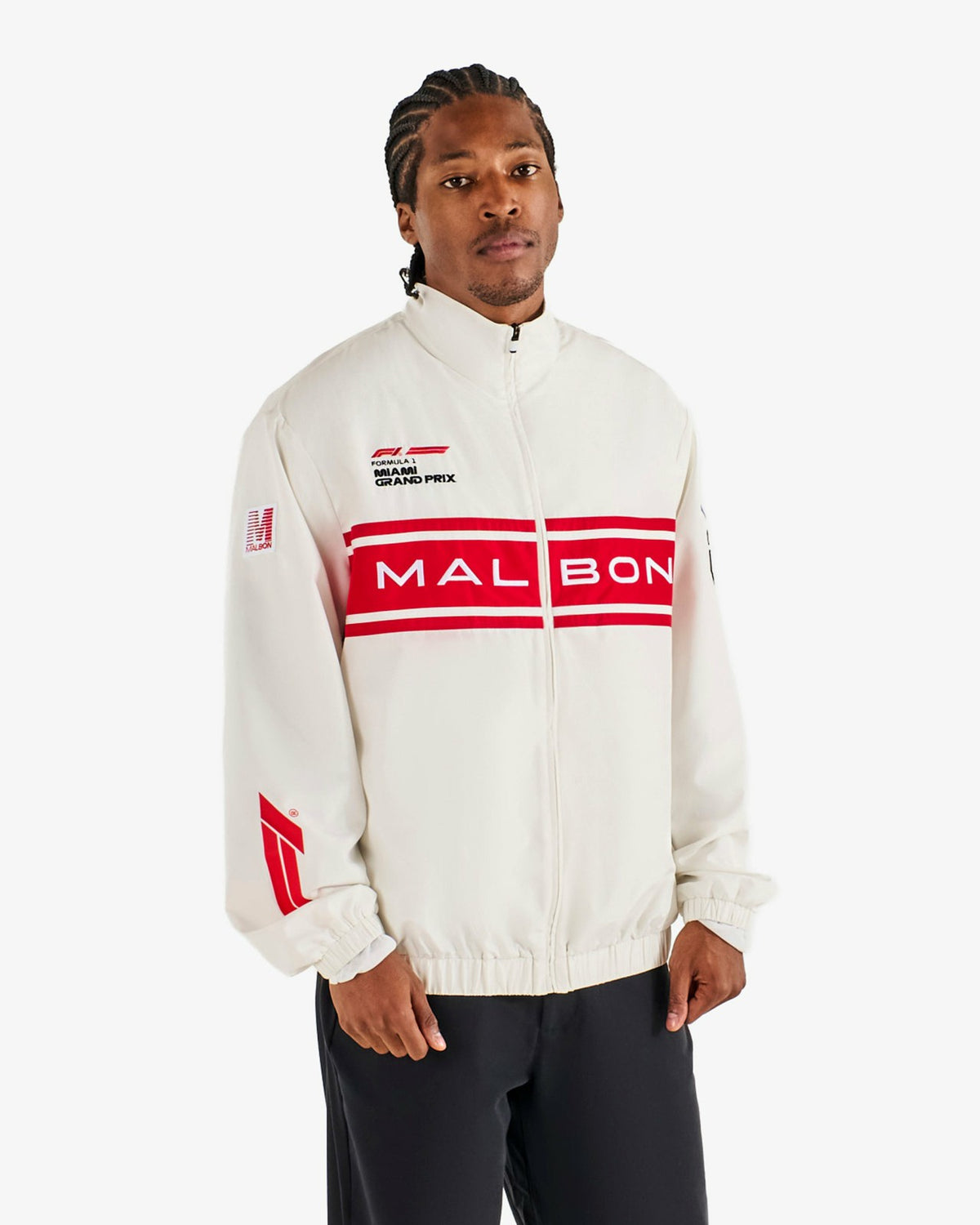 Trackline Jacket - White Malbon Men