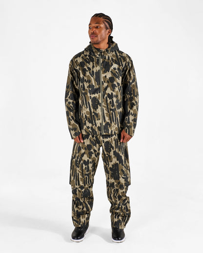 Tour Divot Camo Rain Jacket - Bark Camo Malbon Men