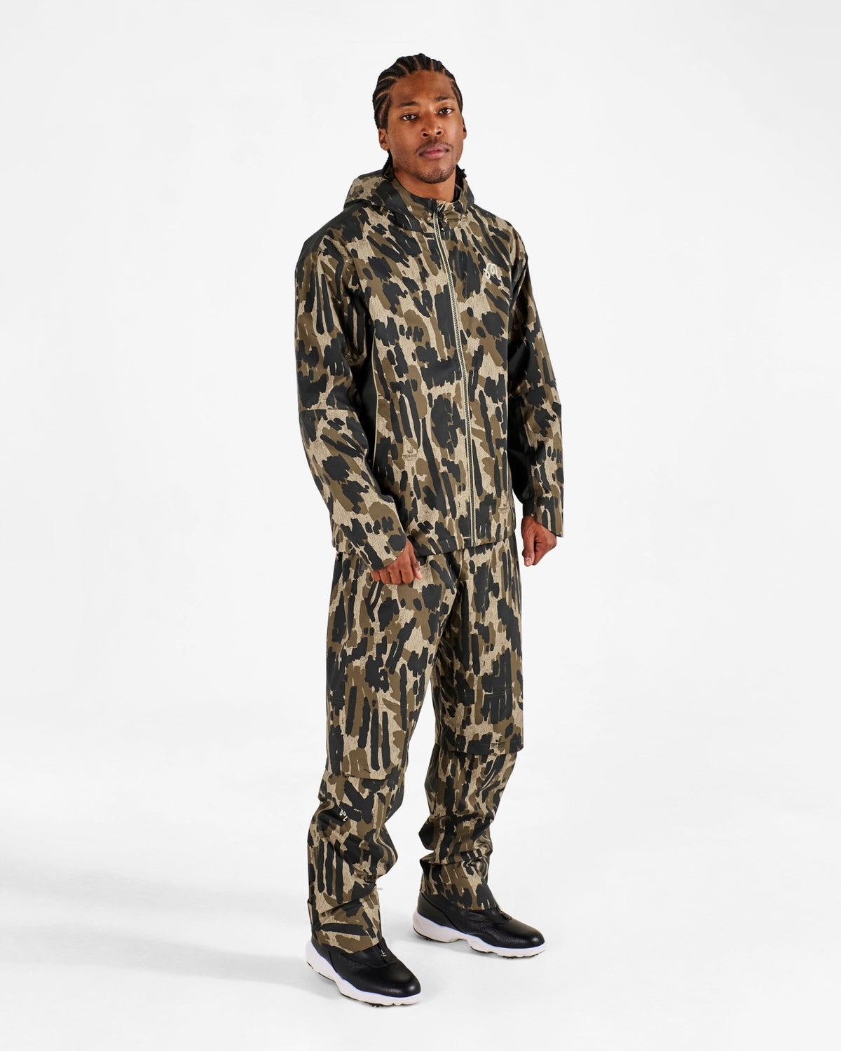Tour Divot Camo Rain Jacket - Bark Camo Malbon Men