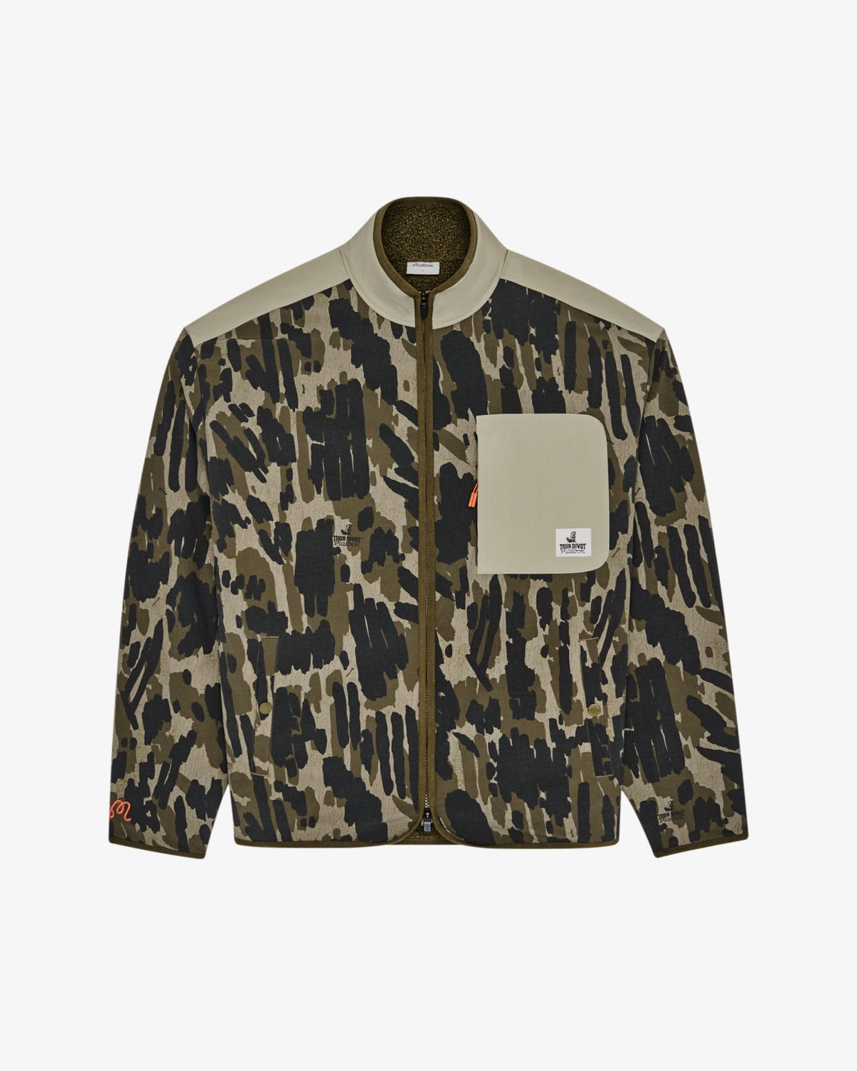 Tour Divot Camo Sherpa Jacket - Bark Camo Malbon Men