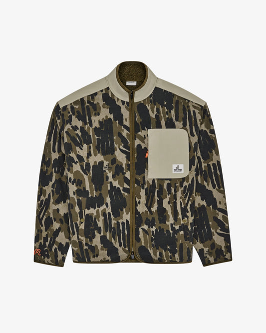 Tour Divot Camo Sherpa Jacket - Bark Camo Malbon Men