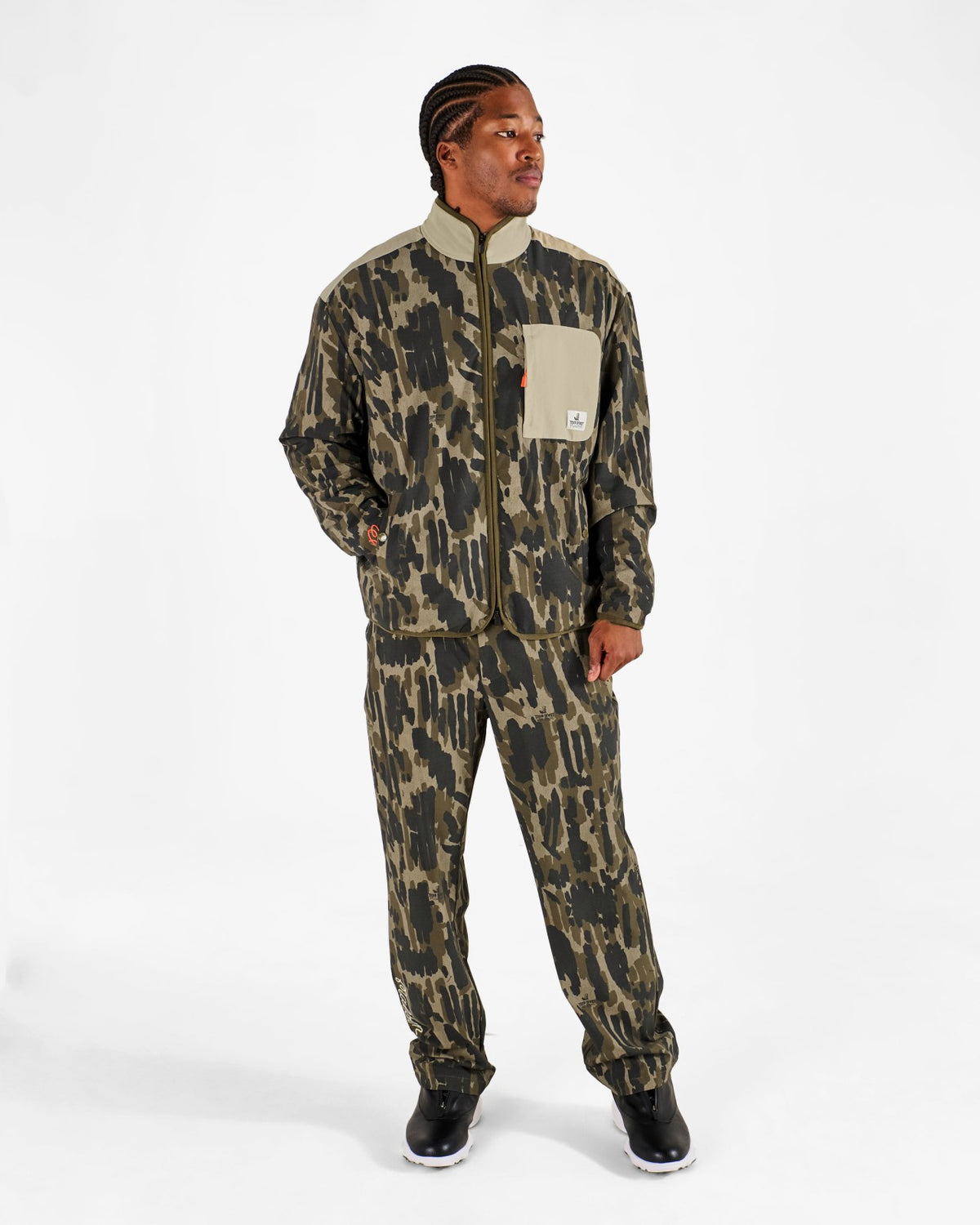 Tour Divot Camo Sherpa Jacket - Bark Camo Malbon Men