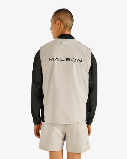Performance Ribbed Panel Vest - Tan Malbon Men