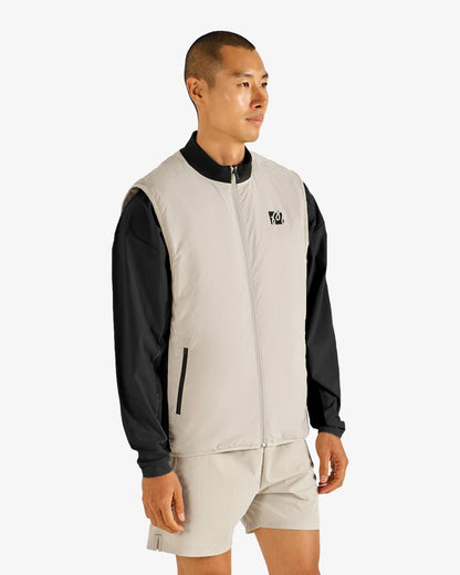 Performance Ribbed Panel Vest - Tan Malbon Men