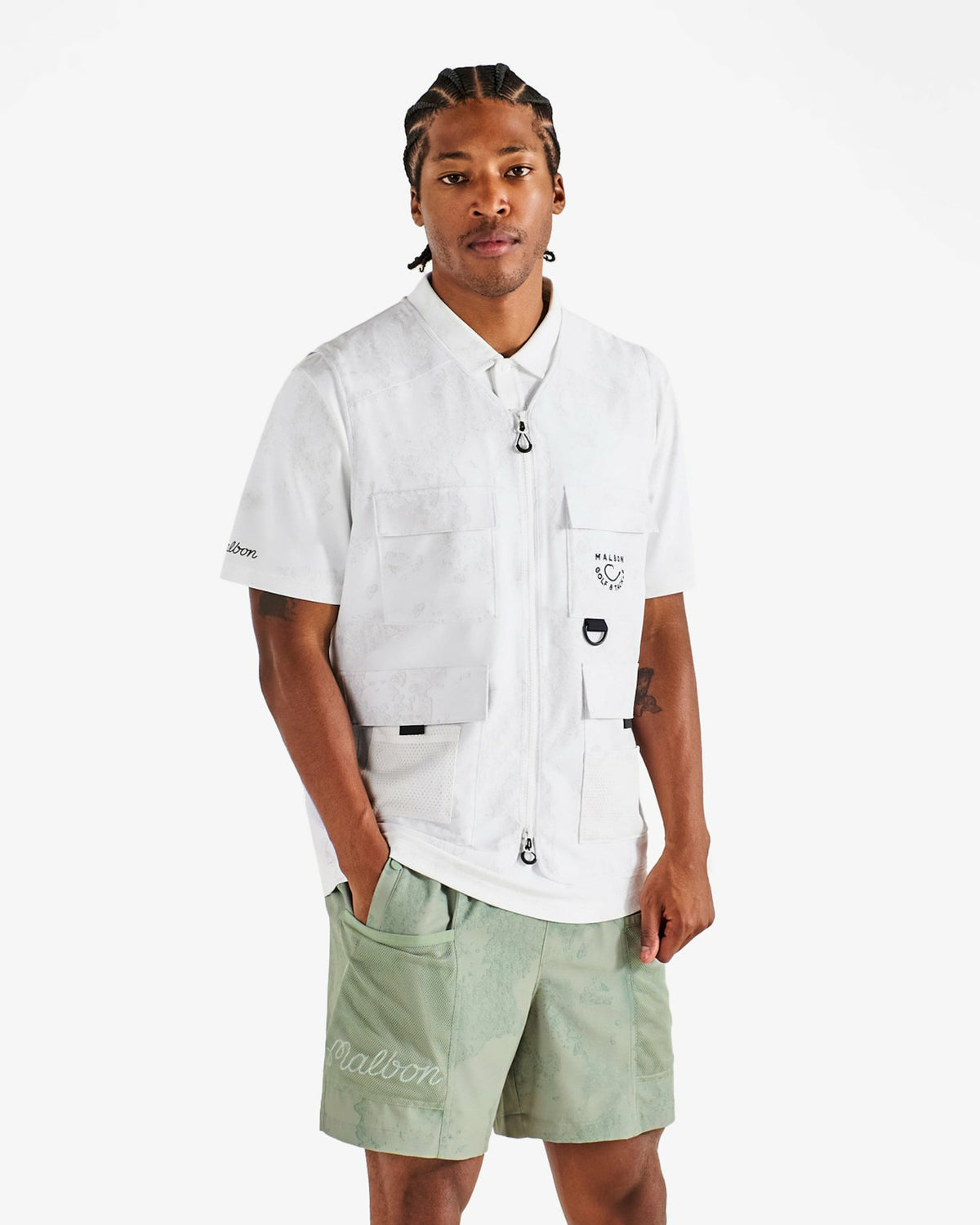 Golf And Tackle Vest - White Ripple Malbon Men
