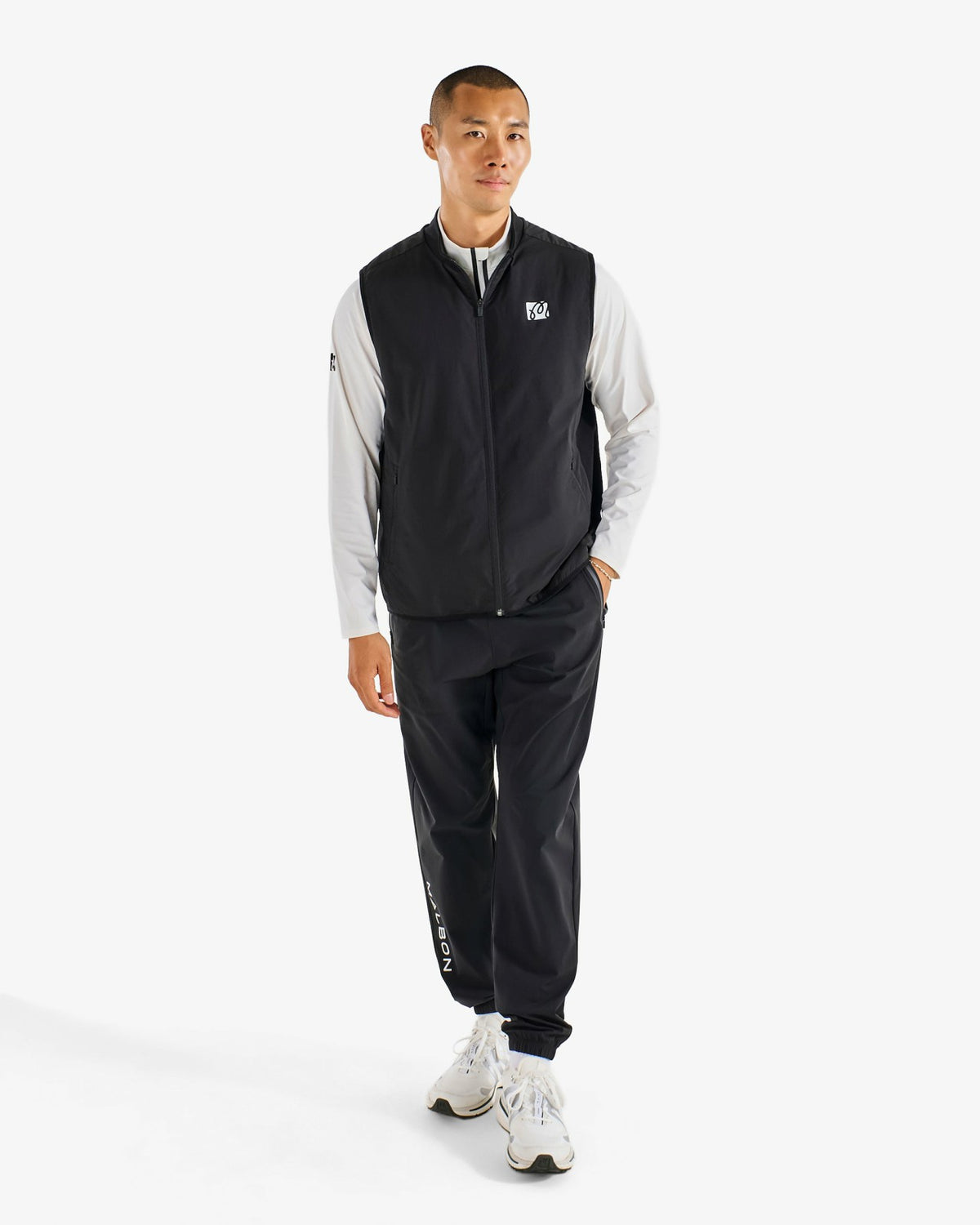 Performance Ribbed Panel Vest - Black Malbon Men