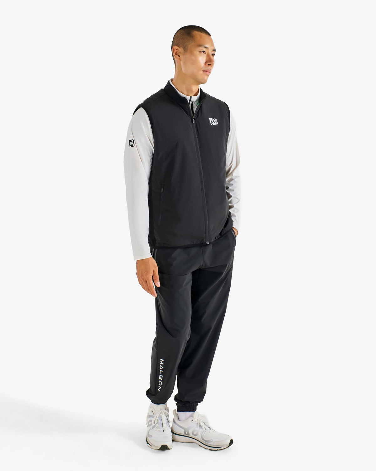 Performance Ribbed Panel Vest - Black Malbon Men