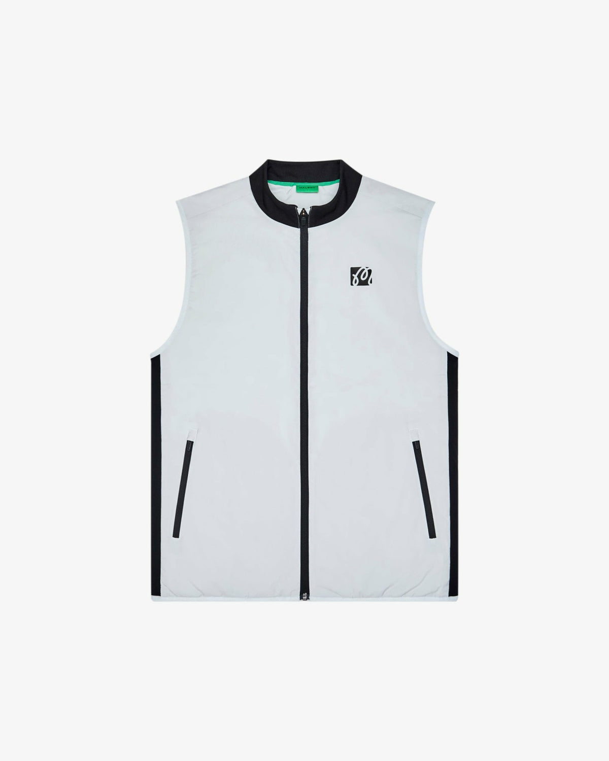Performance Ribbed Panel Vest - Silver / Black Malbon Men