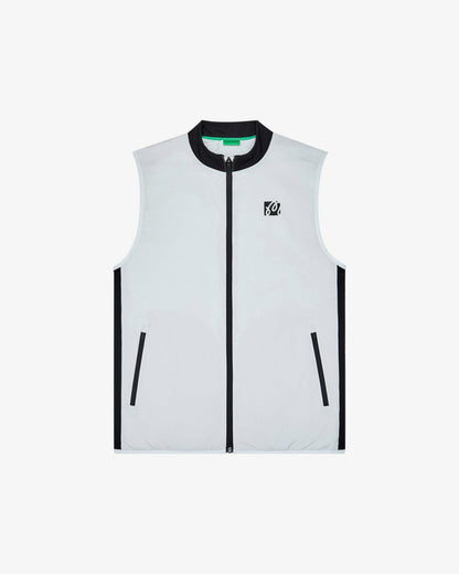 Performance Ribbed Panel Vest - Silver / Black Malbon Men