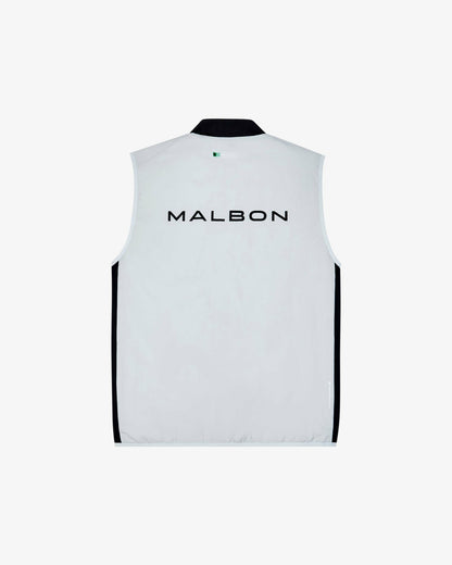 Performance Ribbed Panel Vest - Silver / Black Malbon Men