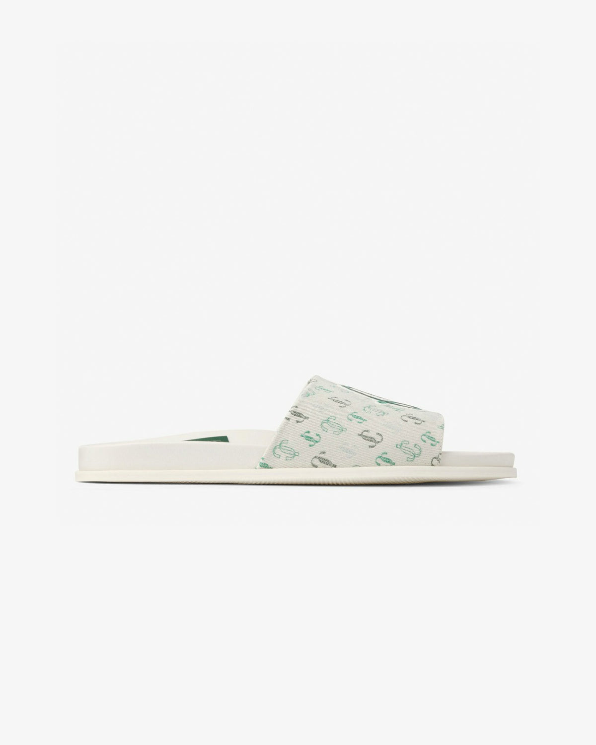 Jimmy Choo X Malbon Mens Slide - Latte/Malbon Green Malbon Men