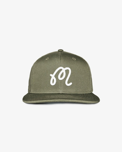 M Script Snapback - Military Green Malbon Men