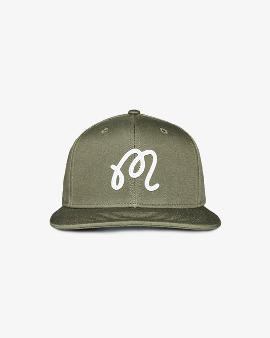 M Script Snapback - Military Green Malbon Men