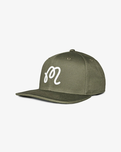 M Script Snapback - Military Green Malbon Men