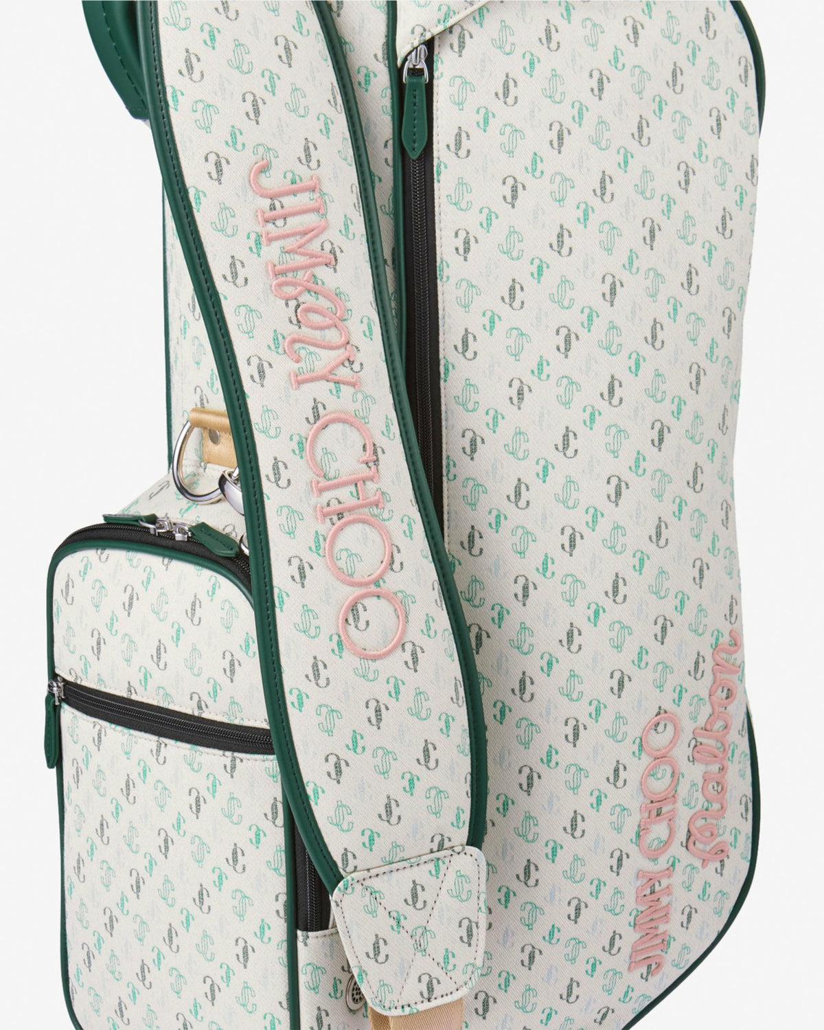 Jimmy Choo X Malbon Golf Bag - Latte/Malbon Green/Malbon Pink Malbon Men