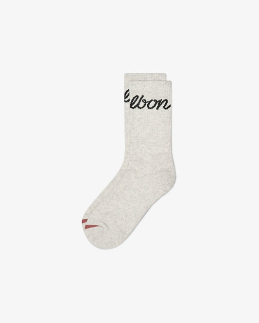 Bon Script Sock - Heather Oatmeal Malbon Men