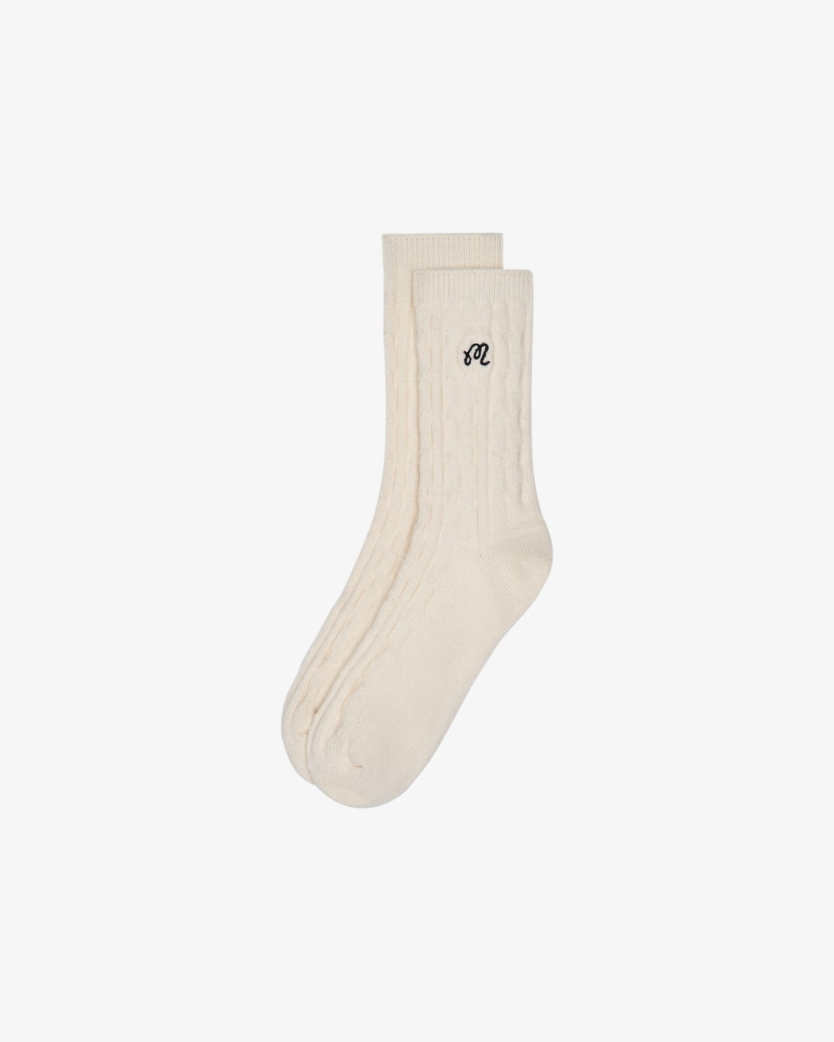 Cable Knit Sock - Cream Malbon Men