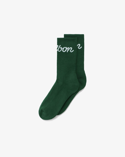 Bon Script Sock - Green Malbon Men