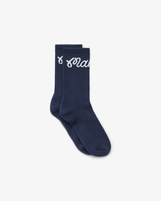 Bon Script Sock - Navy Malbon Men